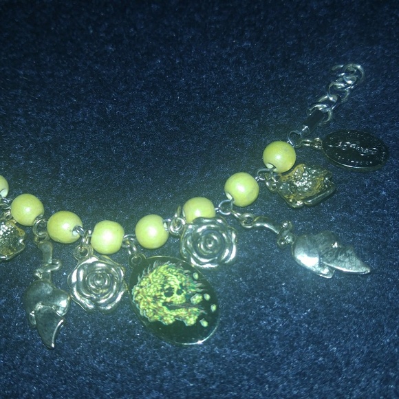 Green Ed Hardy Love Kills Slowly charm bracelet - Picture 3 of 3